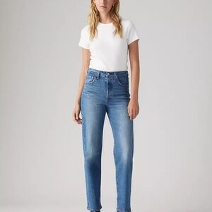 Levi's Blue Straight Ankle Jeans